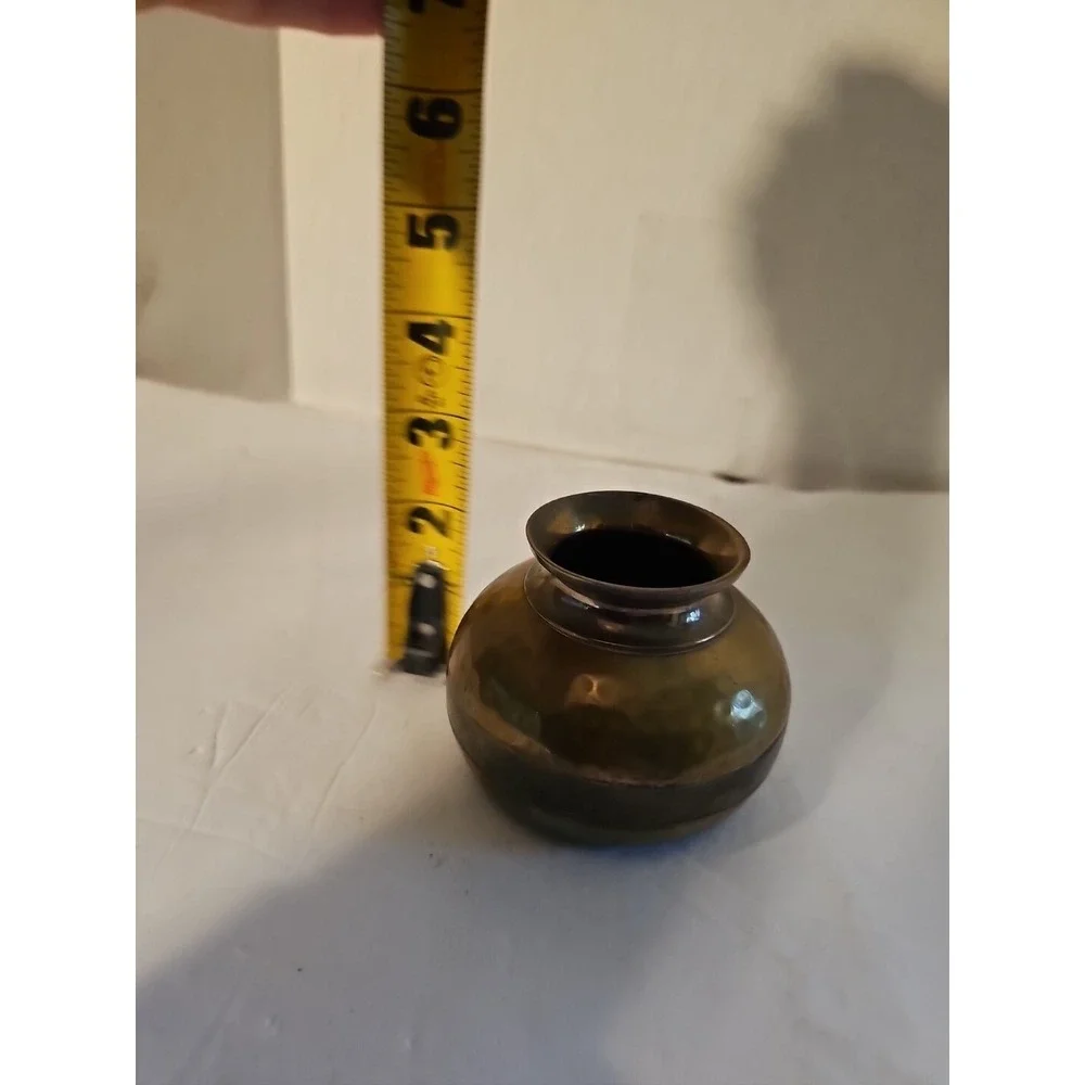 Vintage Gold Hammered Brass Heavy Small Bowl Holy Water?‎ Made In India 3 X 2